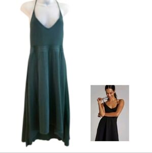Anthropologie Daily Practice Madeline Racerback Midi Dress Green Hi Low SzSmall